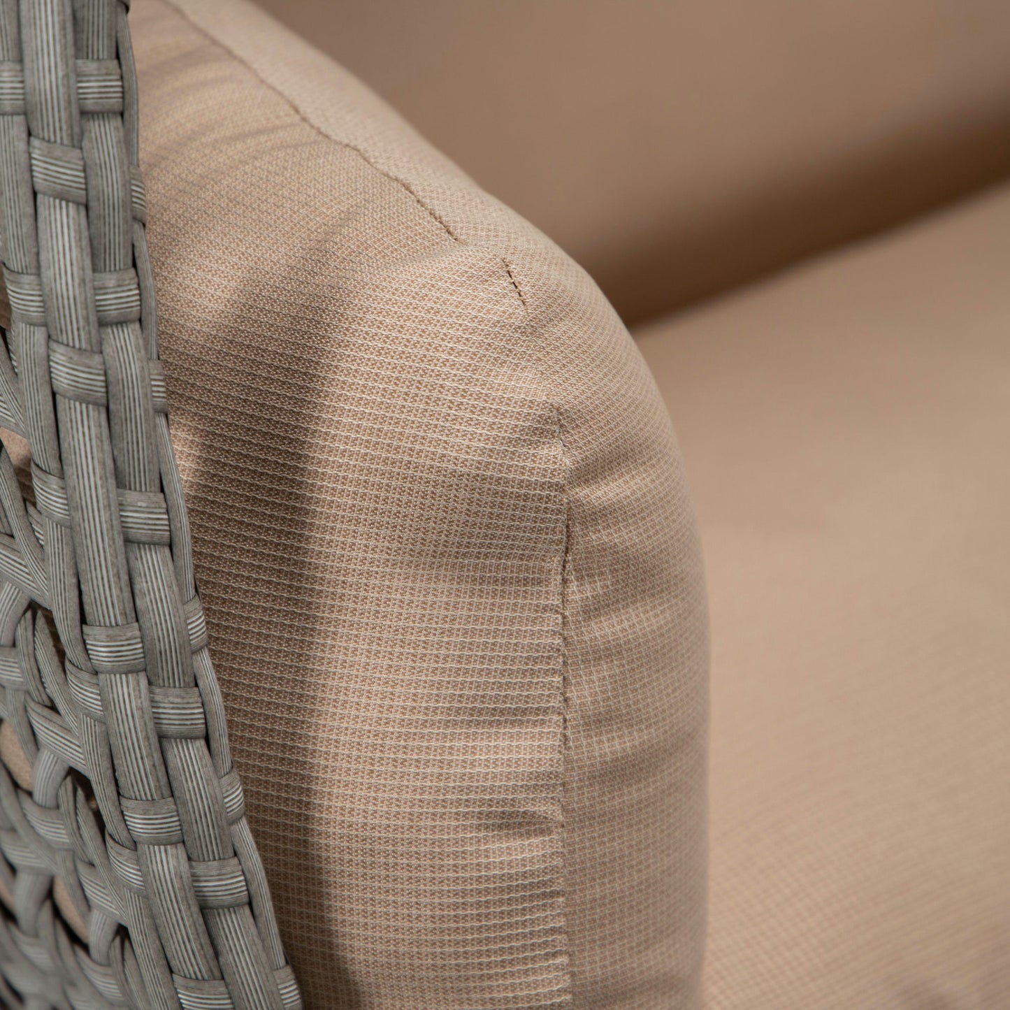 LeisureMod Mendoza Light Grey Wicker Hanging 2 person Egg Swing Chair - Beige