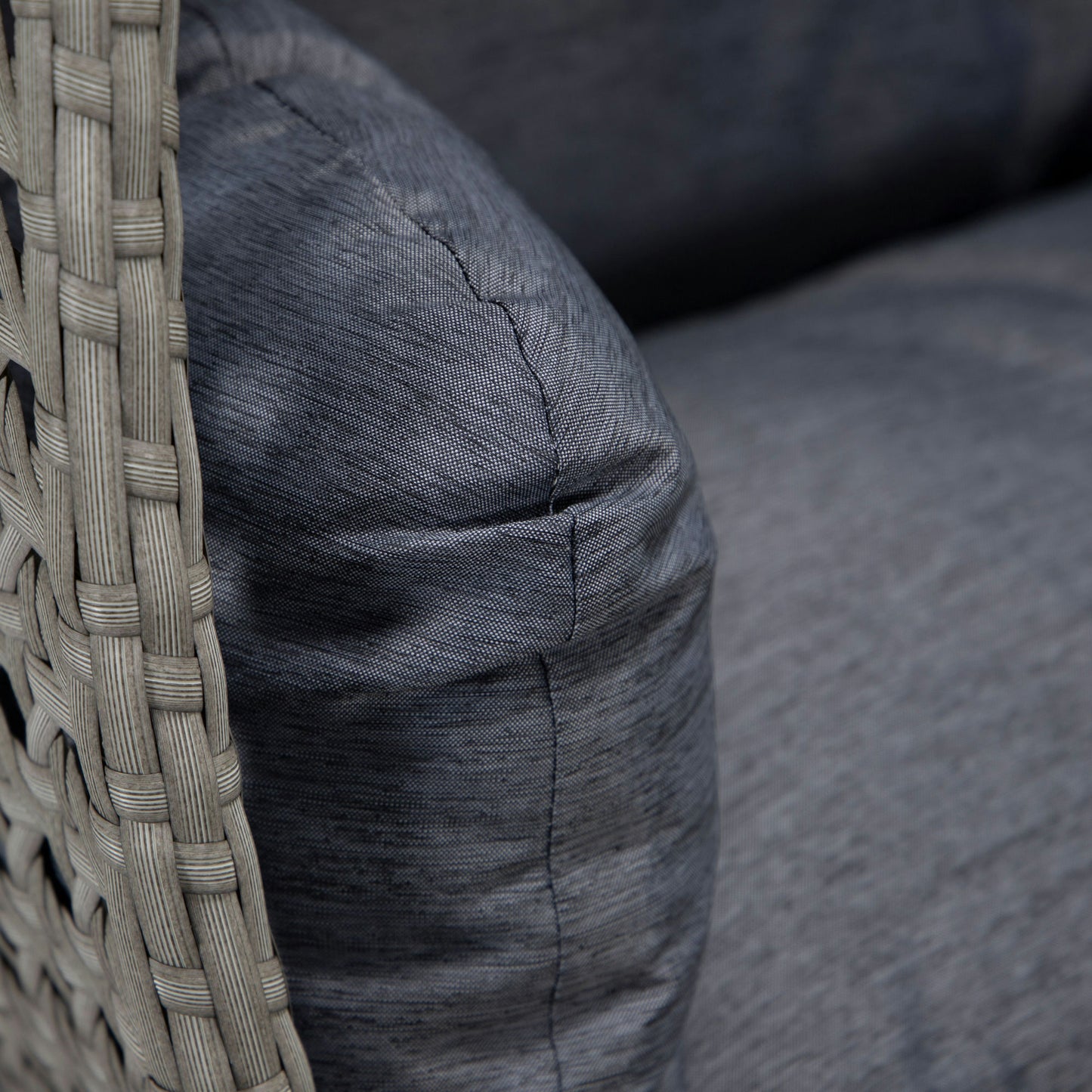 LeisureMod Mendoza Light Grey Wicker Hanging 2 person Egg Swing Chair - Charcoal