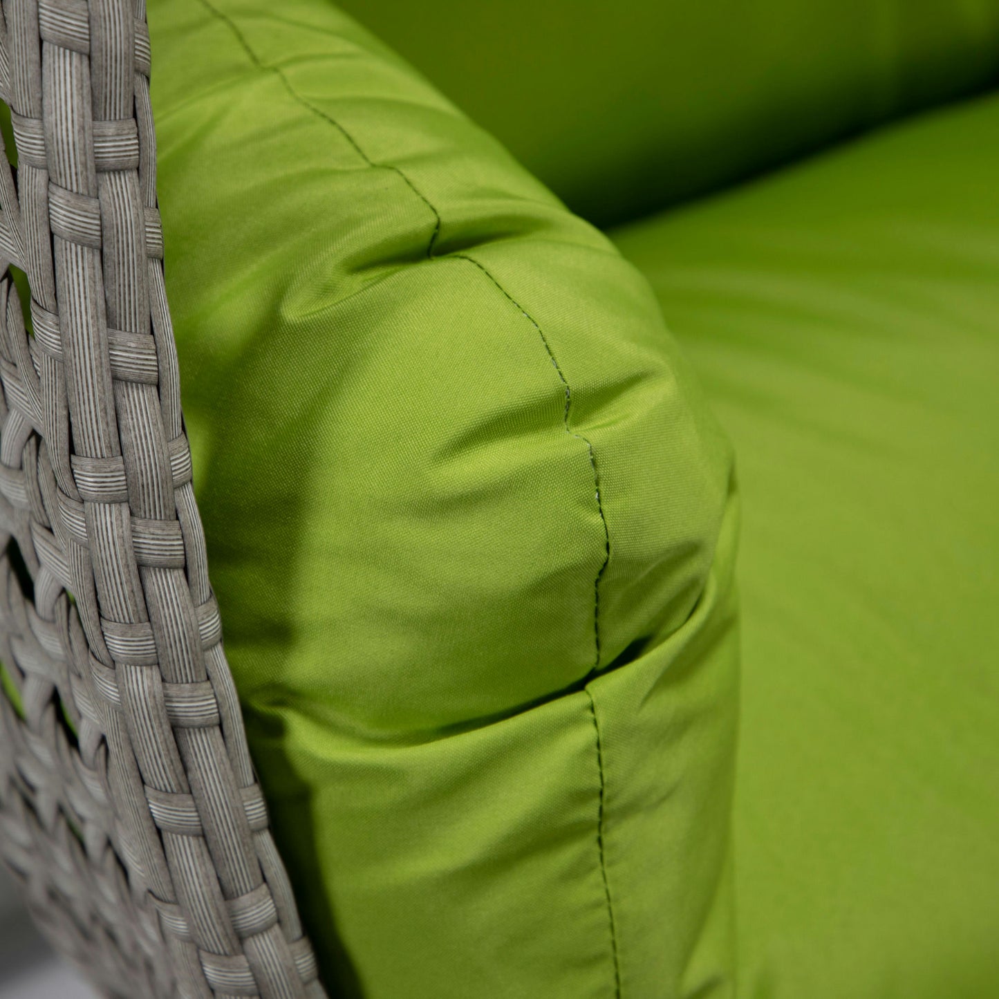 LeisureMod Mendoza Light Grey Hanging 2 person Egg Swing Chair - Light Green