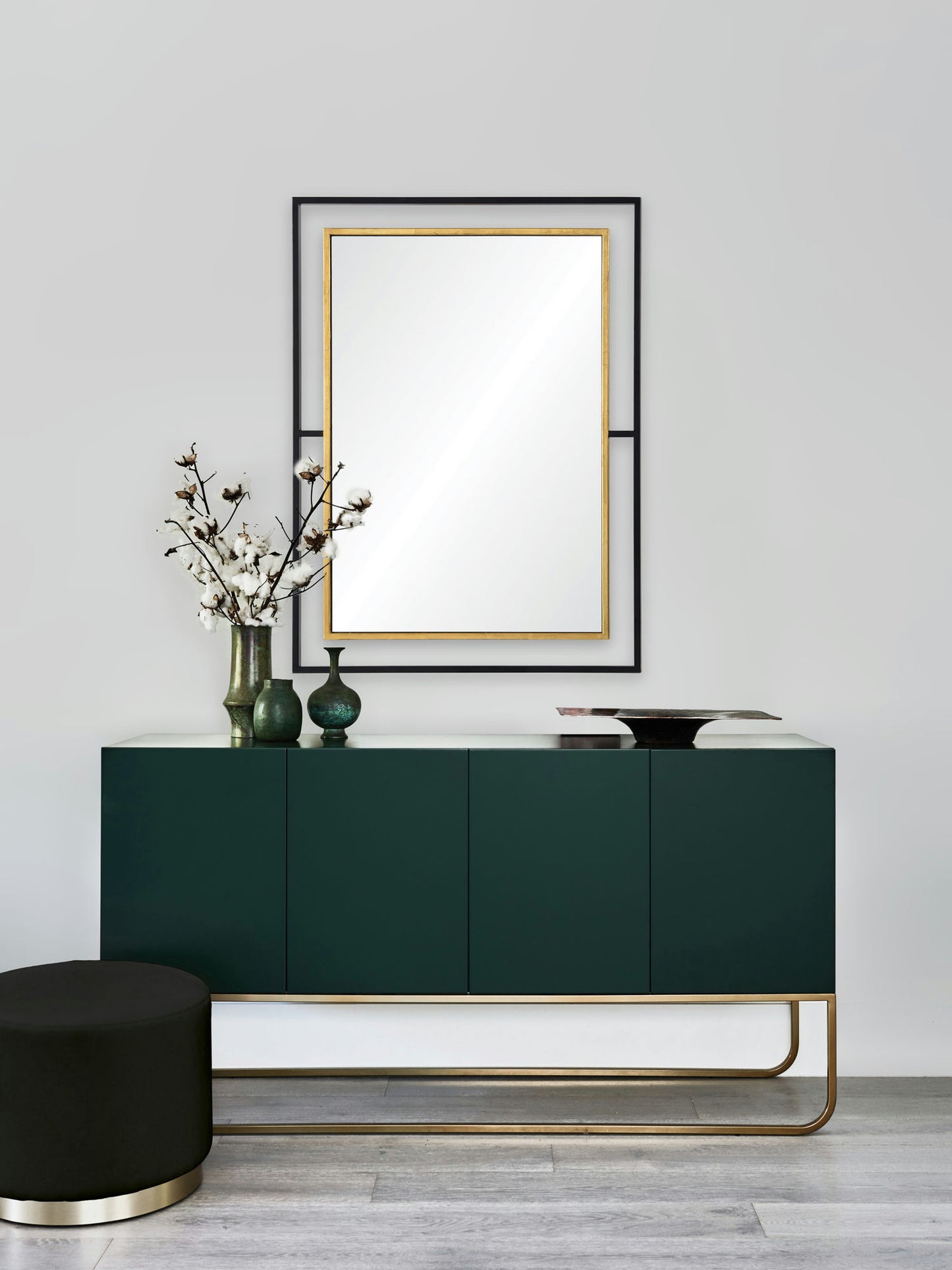 Gray Rectangle Mirror 28 X 38 X 1