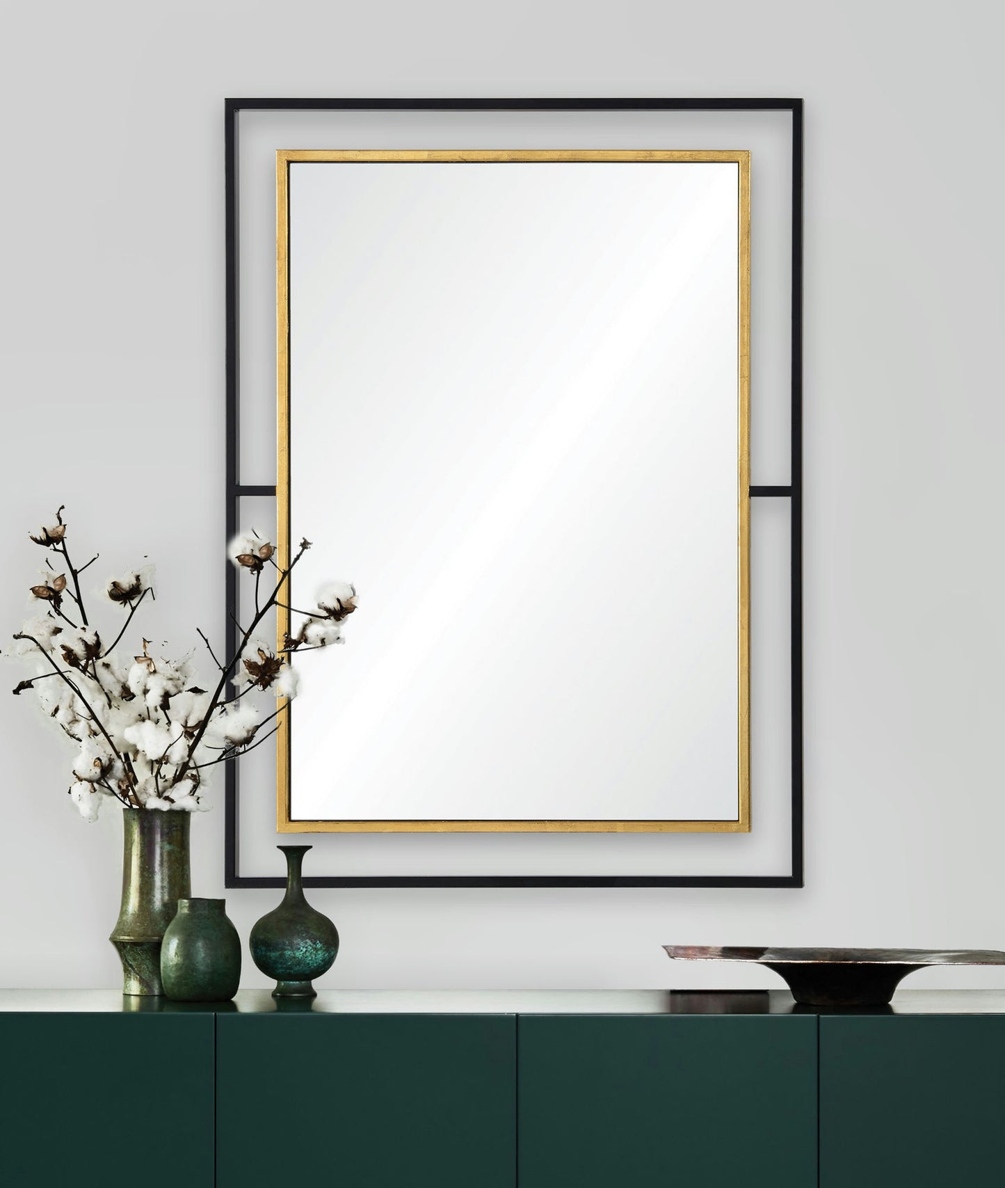 Gray Rectangle Mirror 28 X 38 X 1