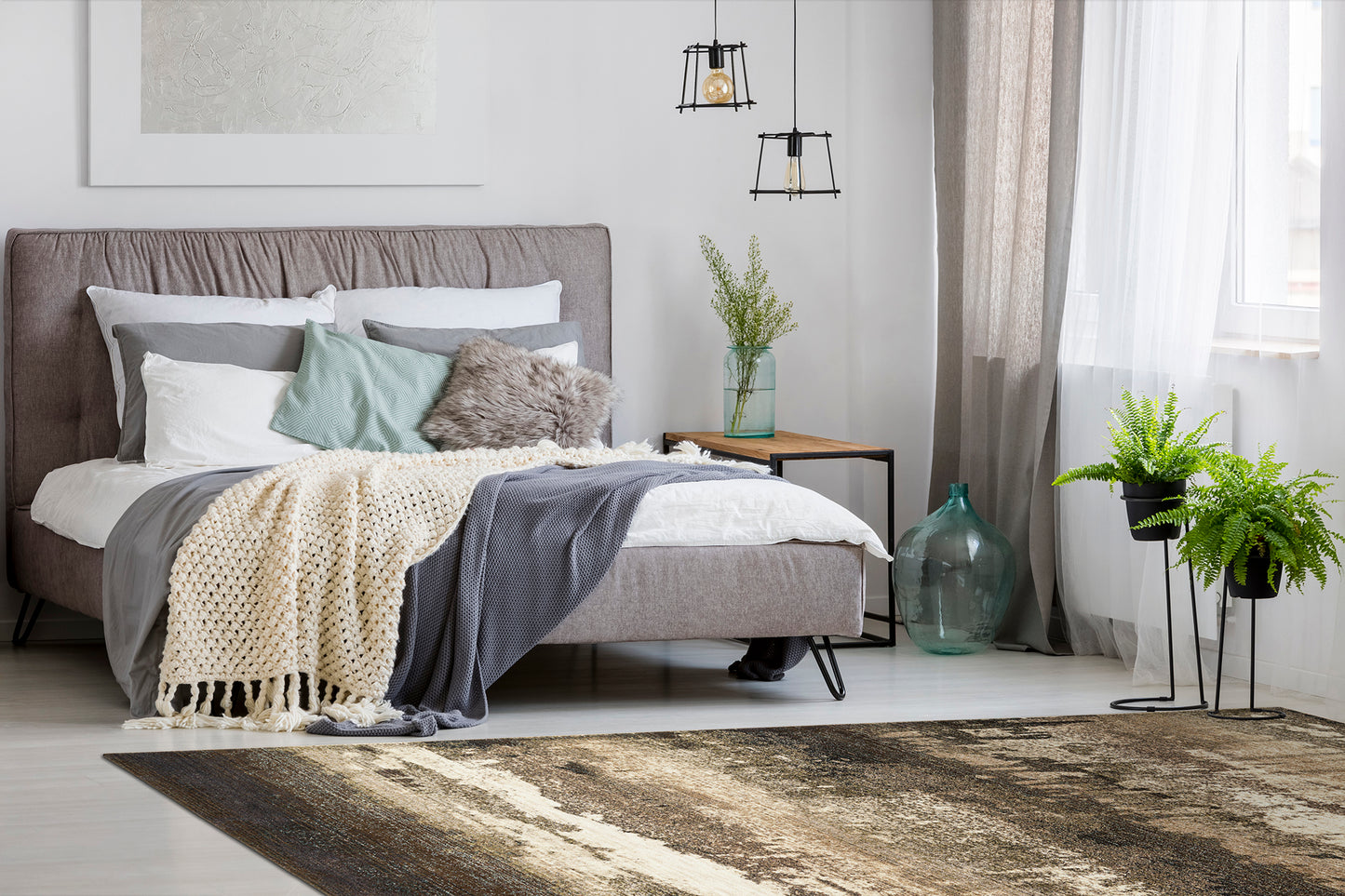 Kaleen Maya Collection Light Brown Area Rug 7'3" x 7'3"