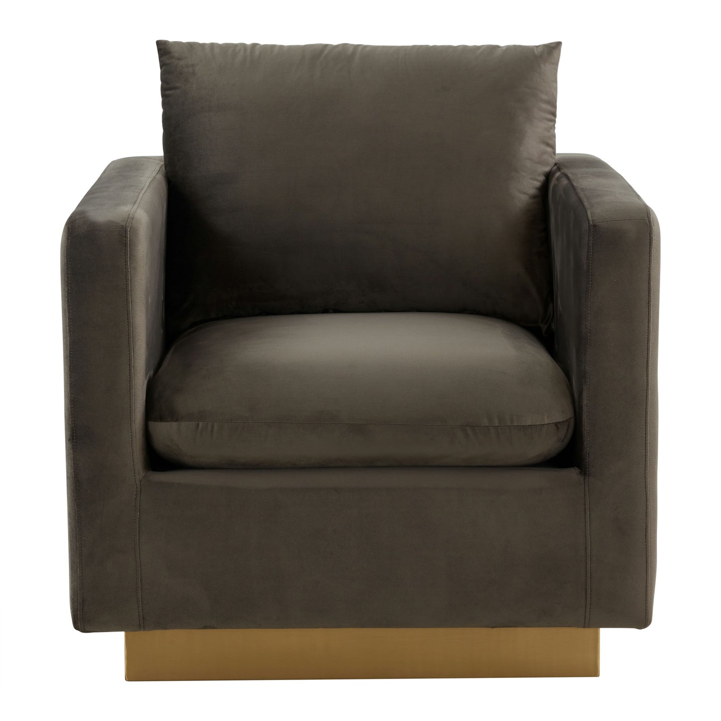 LeisureMod Nervo Velvet Accent Armchair In Dark Grey