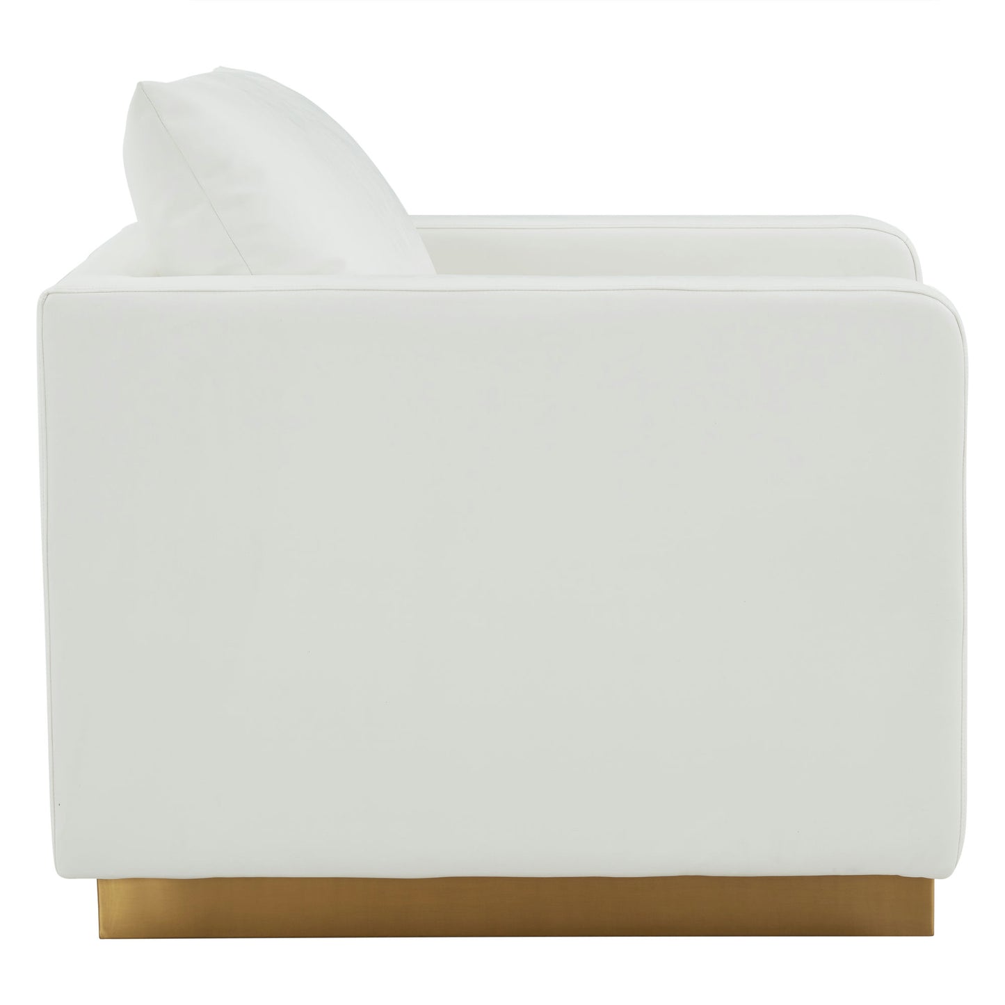 LeisureMod Nervo Leather Accent Armchair In White