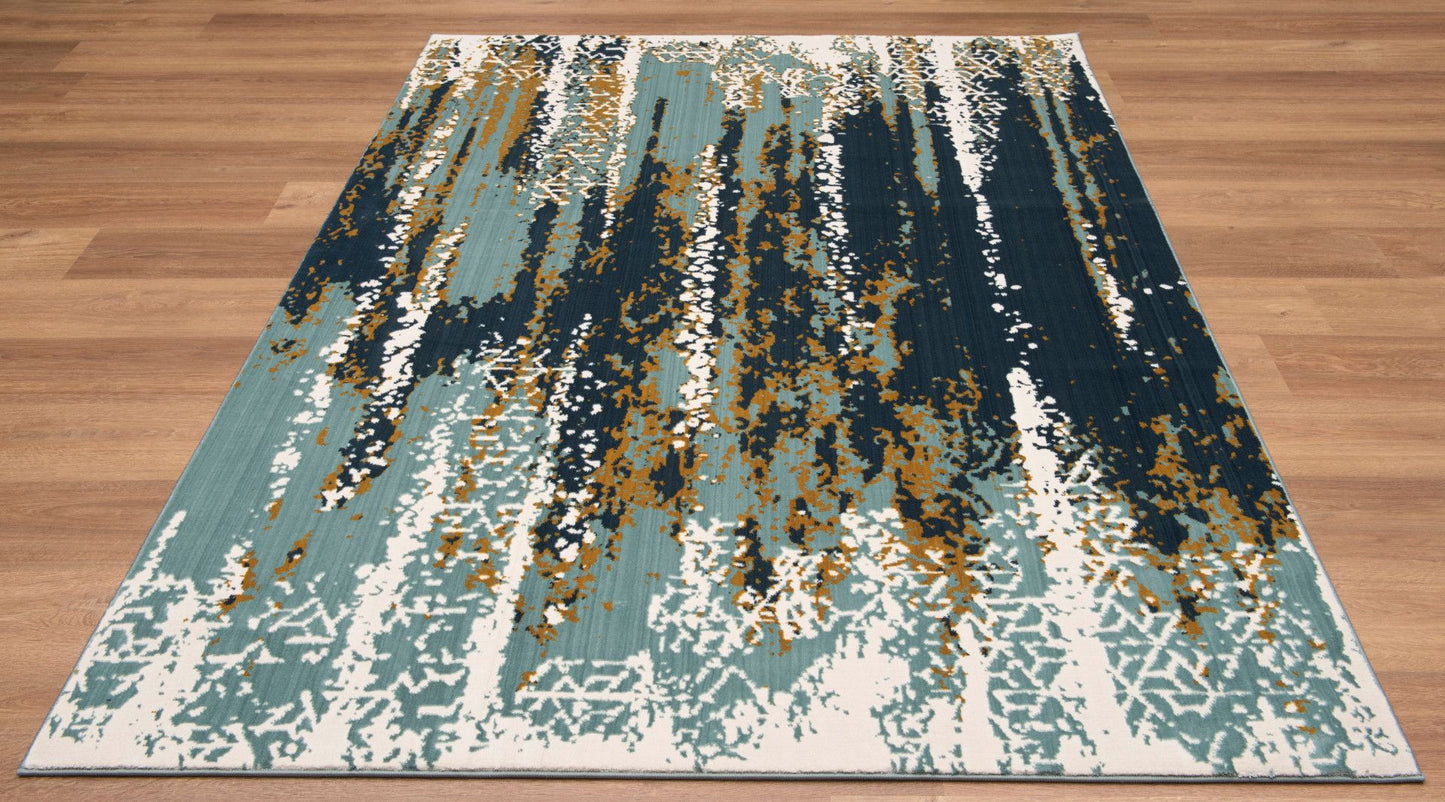 Nubuck-Ls10702-Blue-7.10 X 10.6 Area Rug