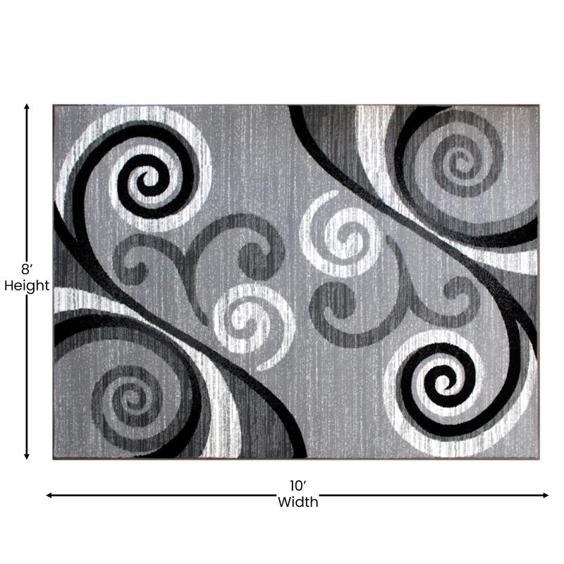 Grey 8x10 Modern Area Rug