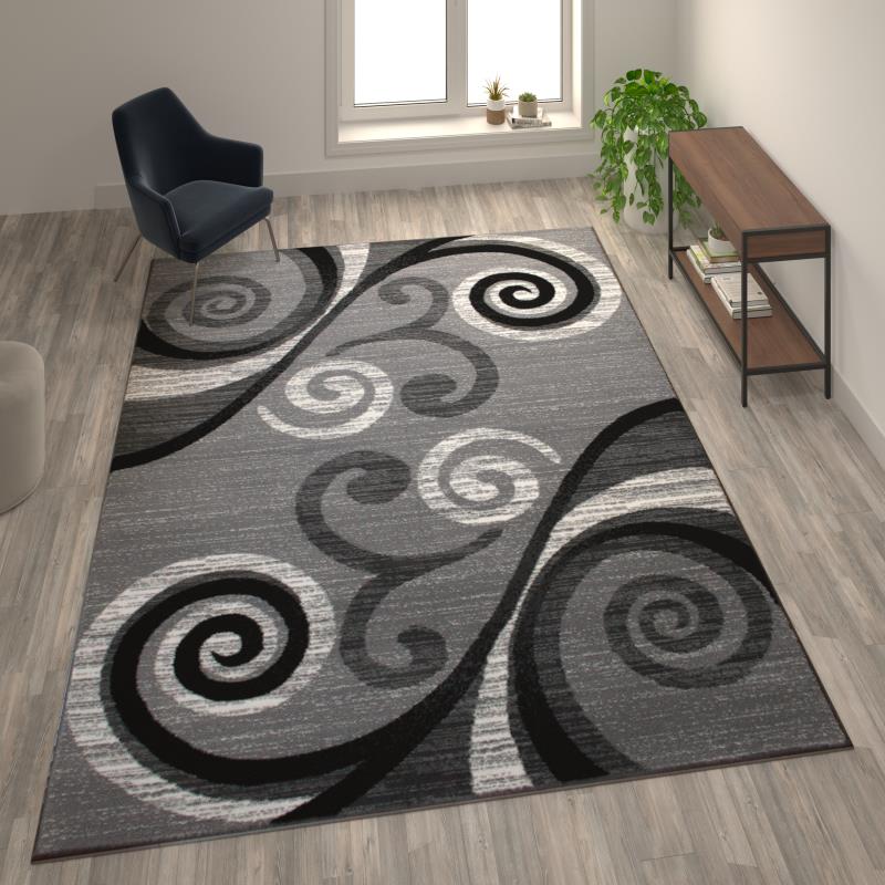 Grey 8x10 Modern Area Rug