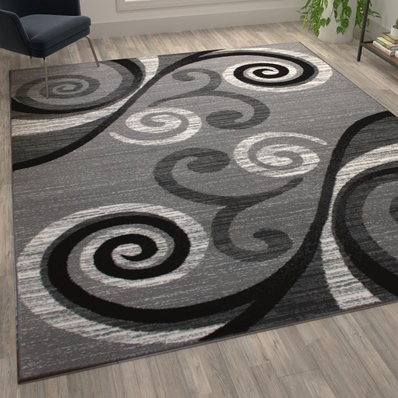 Grey 8x10 Modern Area Rug
