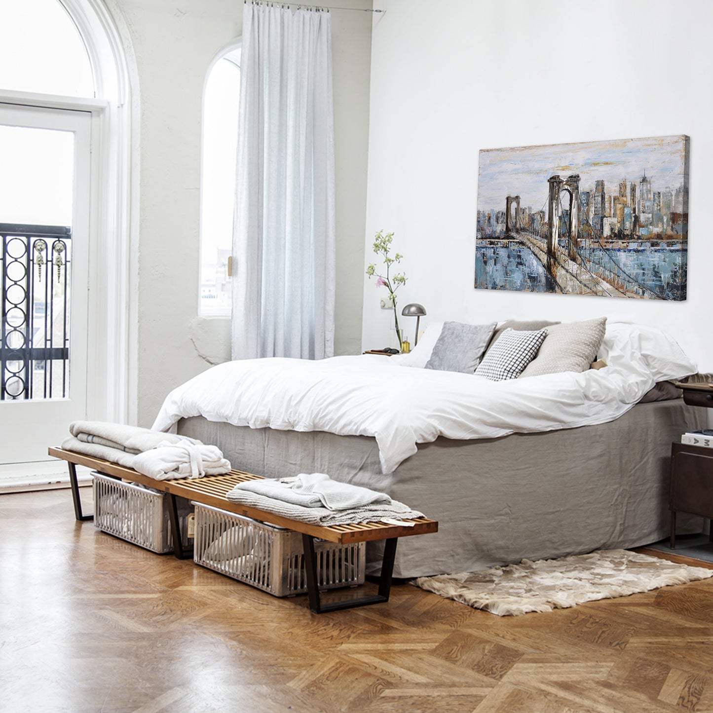 Giovanni Russo Deep Blue Rectangle Canvas 60 X 40