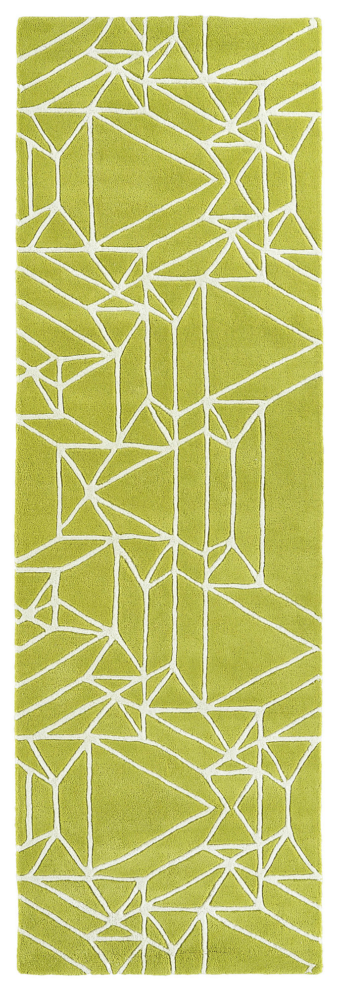 Kaleen Origami Collection Bright Lime Green Runner 2'6" x 8'