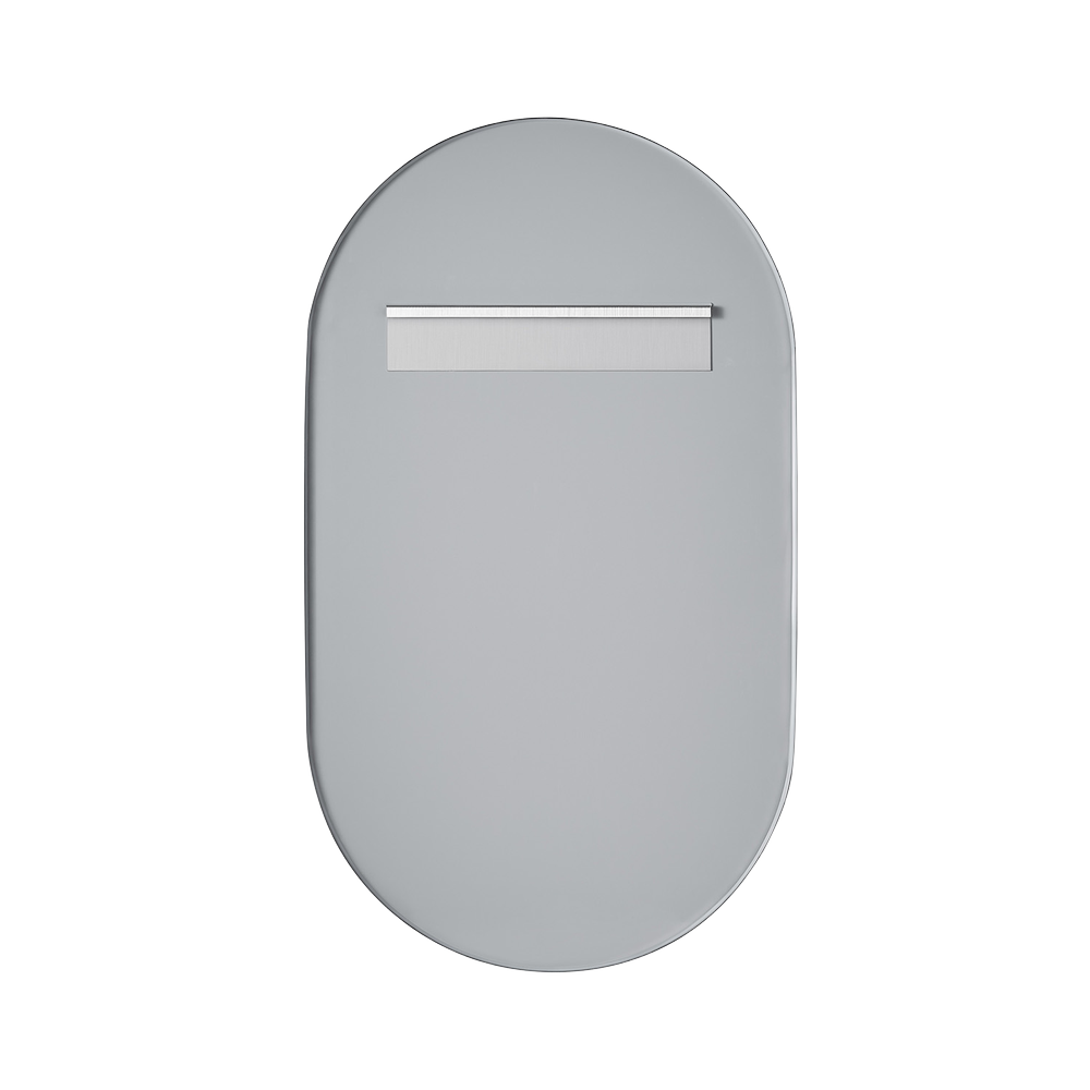 Nuova 24 in. x 42 in. Framed Oval Mirror in Polished Chrome