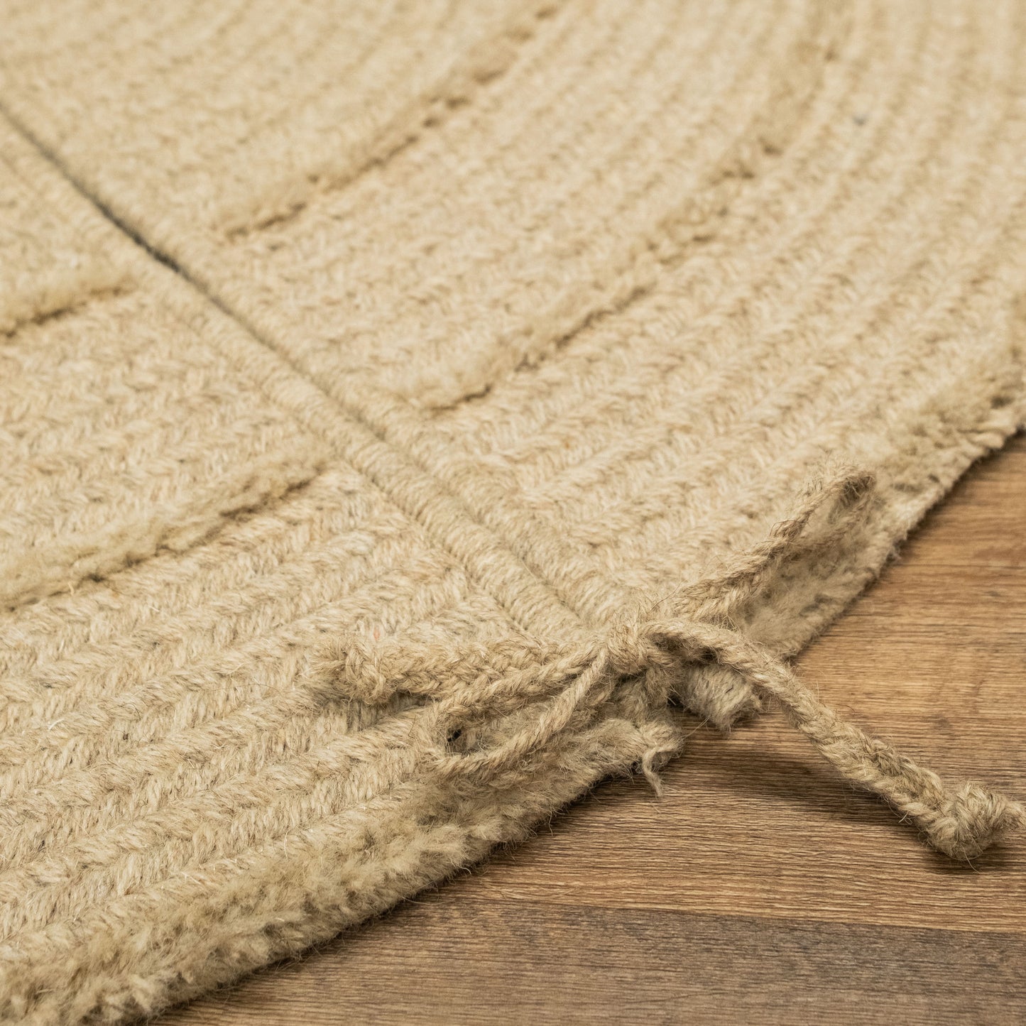 Cozy Natural Wool Stripe Holiday Tree Skirt - Beige 50†x 50â€