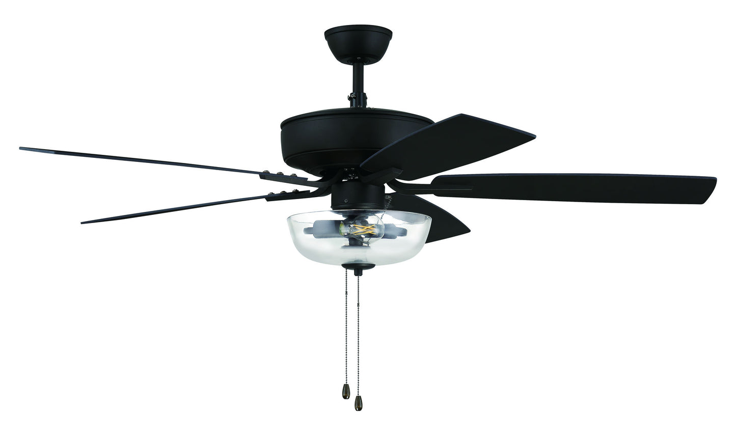 52" Pro Plus Fan with Clear Bowl Light Kit and Blades in Espresso