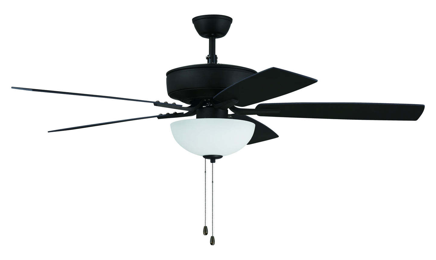 52" Pro Plus Fan with White Bowl Light Kit and Blades in Espresso