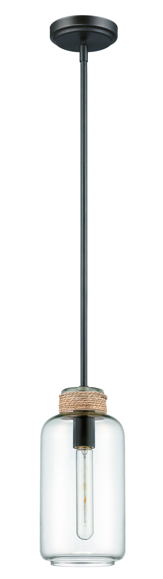 1 Light Mini Pendant with Rods in Espresso