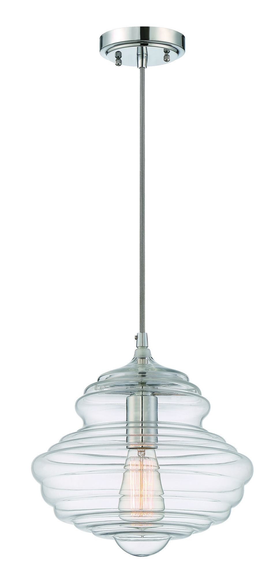 1 Light Mini Pendant with Cord in Chrome, P610CH1