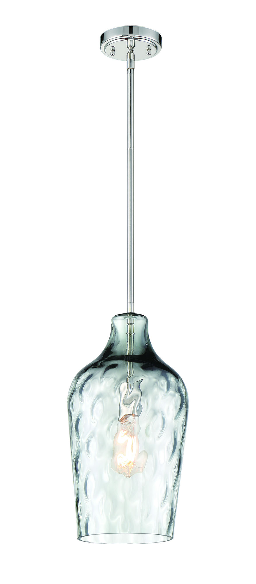 1 Light Mini Pendant in Smoke Glass