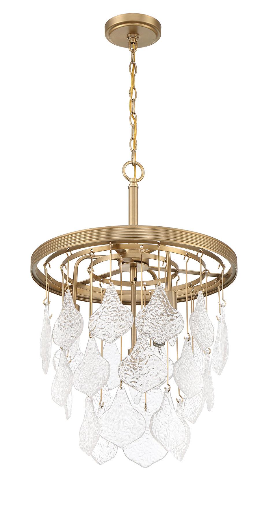Vesi 4 Light Pendant, Satin Brass