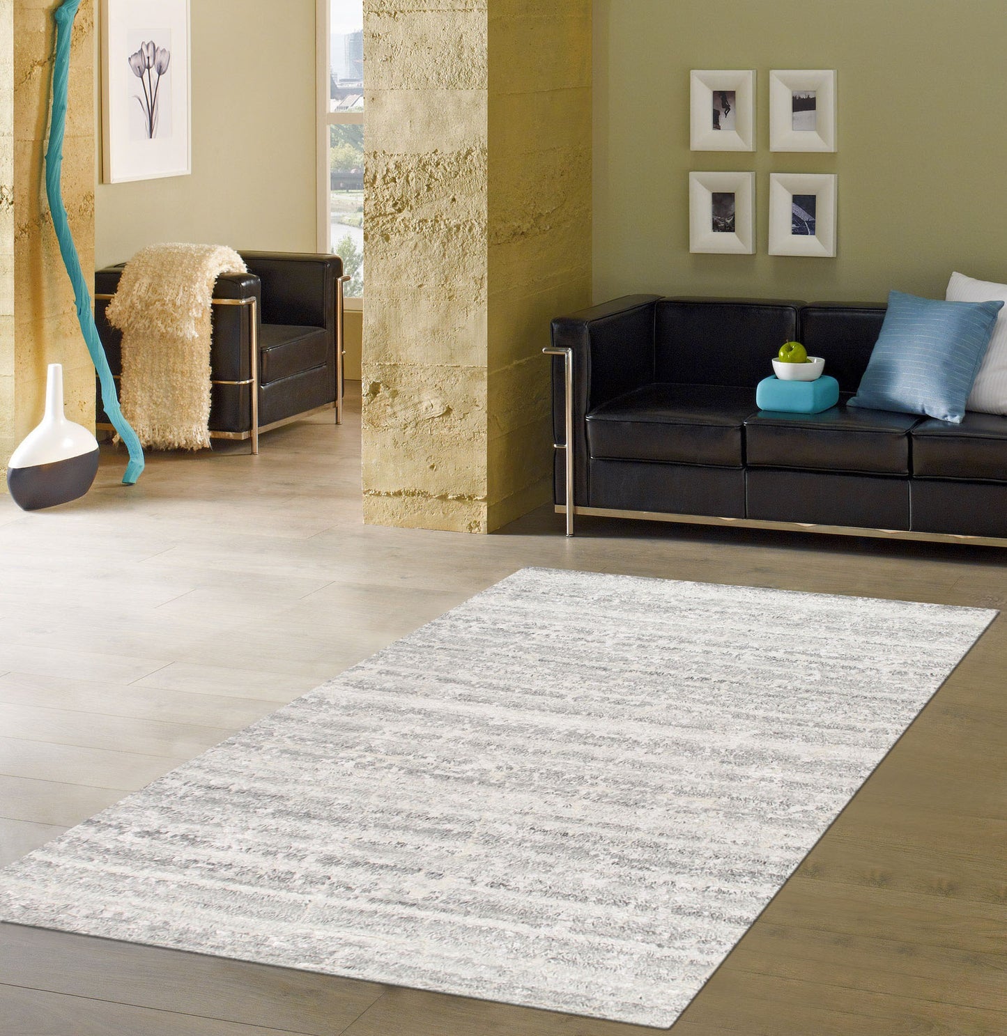 Pasargad Home Vogue Collection Silver Wool Area Rug - 10'0" X 13'10"