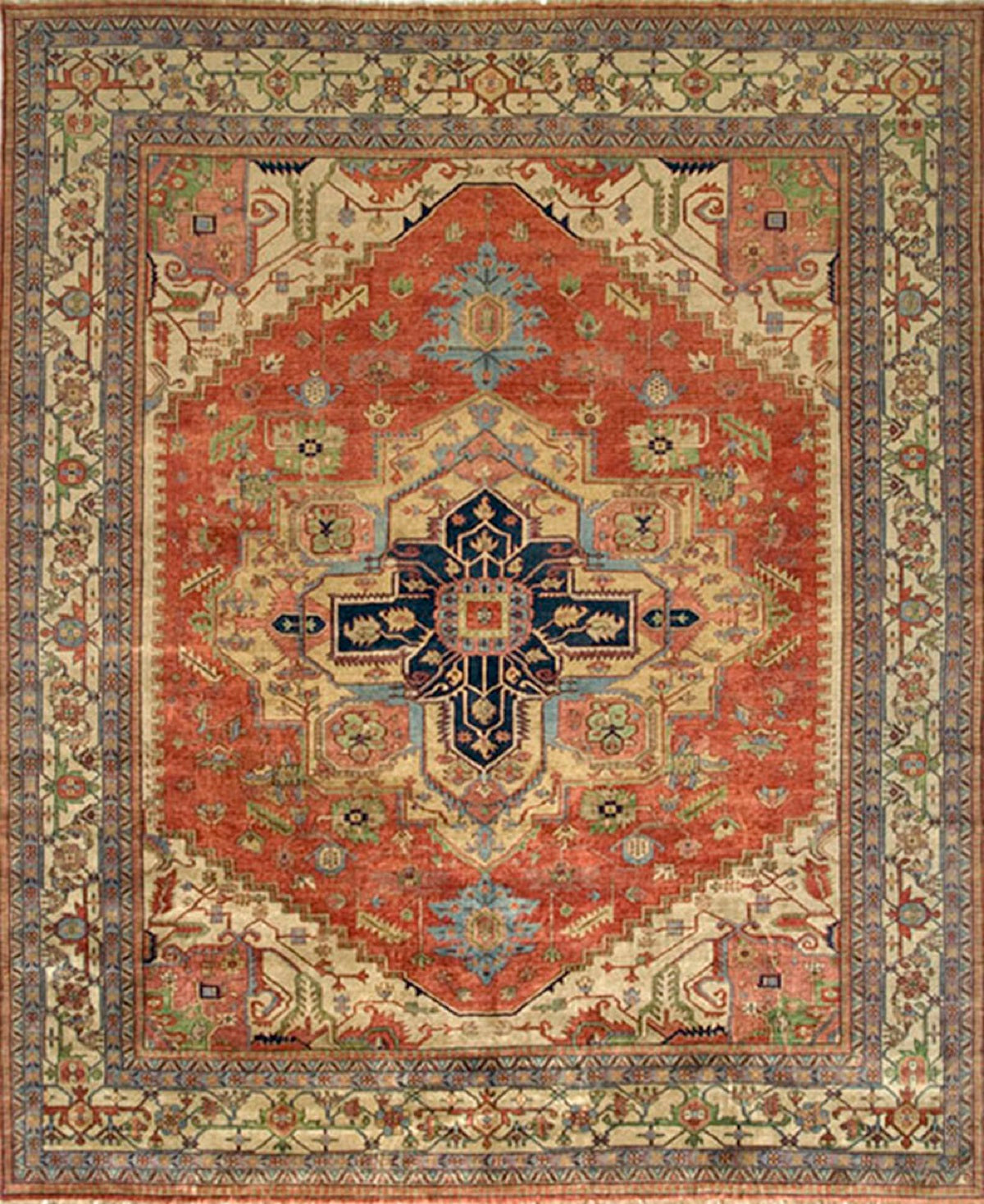 Pasargad Home Serapi Collection Hand-Knotted Rust Wool Area Rug - 9'11" X 13'9"