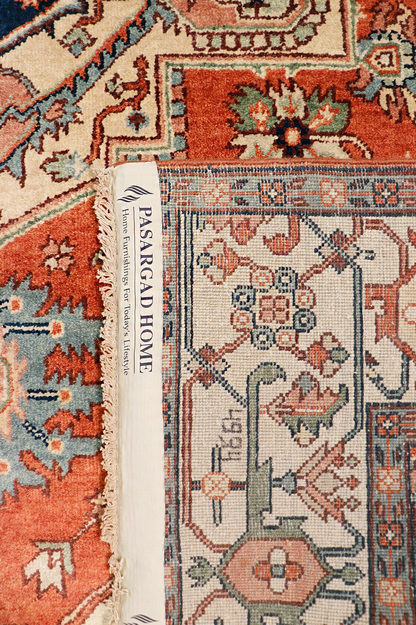 Pasargad Home Serapi Collection Hand-Knotted Rust Wool Area Rug - 9'11" X 13'9"