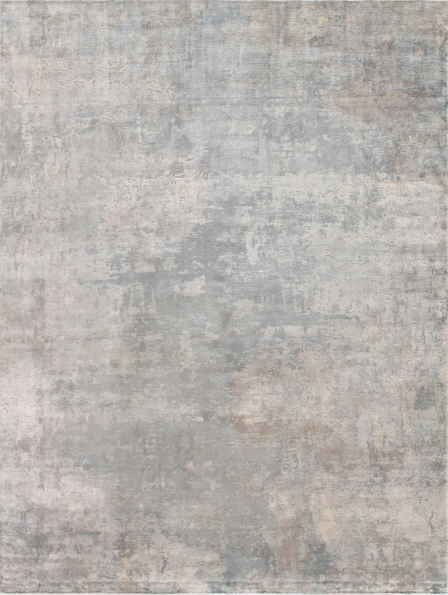 Pasargad Home Beverly Collection Silver/ Blue Bamboo Silk Area Rug 10'0" X 14'0"