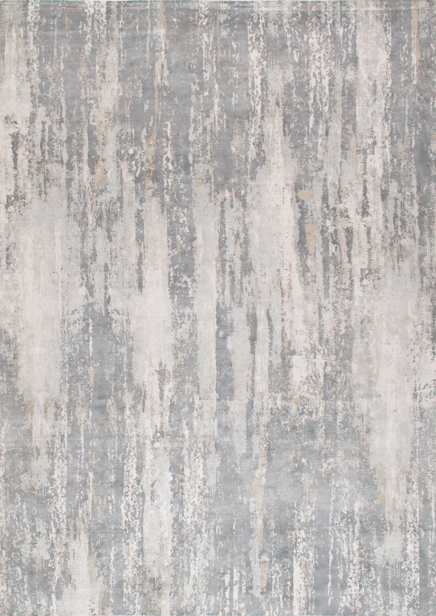 Pasargad Home Beverly Collection Grey/ Ivory Bamboo Silk Area Rug 12'0" X 15'0"