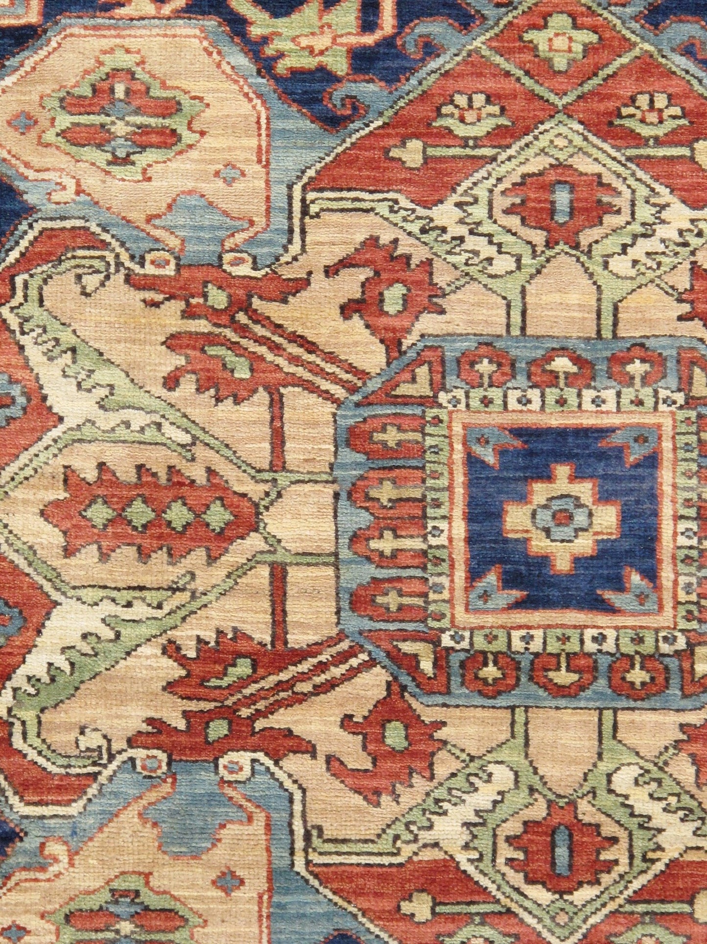 Pasargad Home Serapi Collection Hand-Knotted Ivory Wool Area Rug - 7'11" X 8'2"