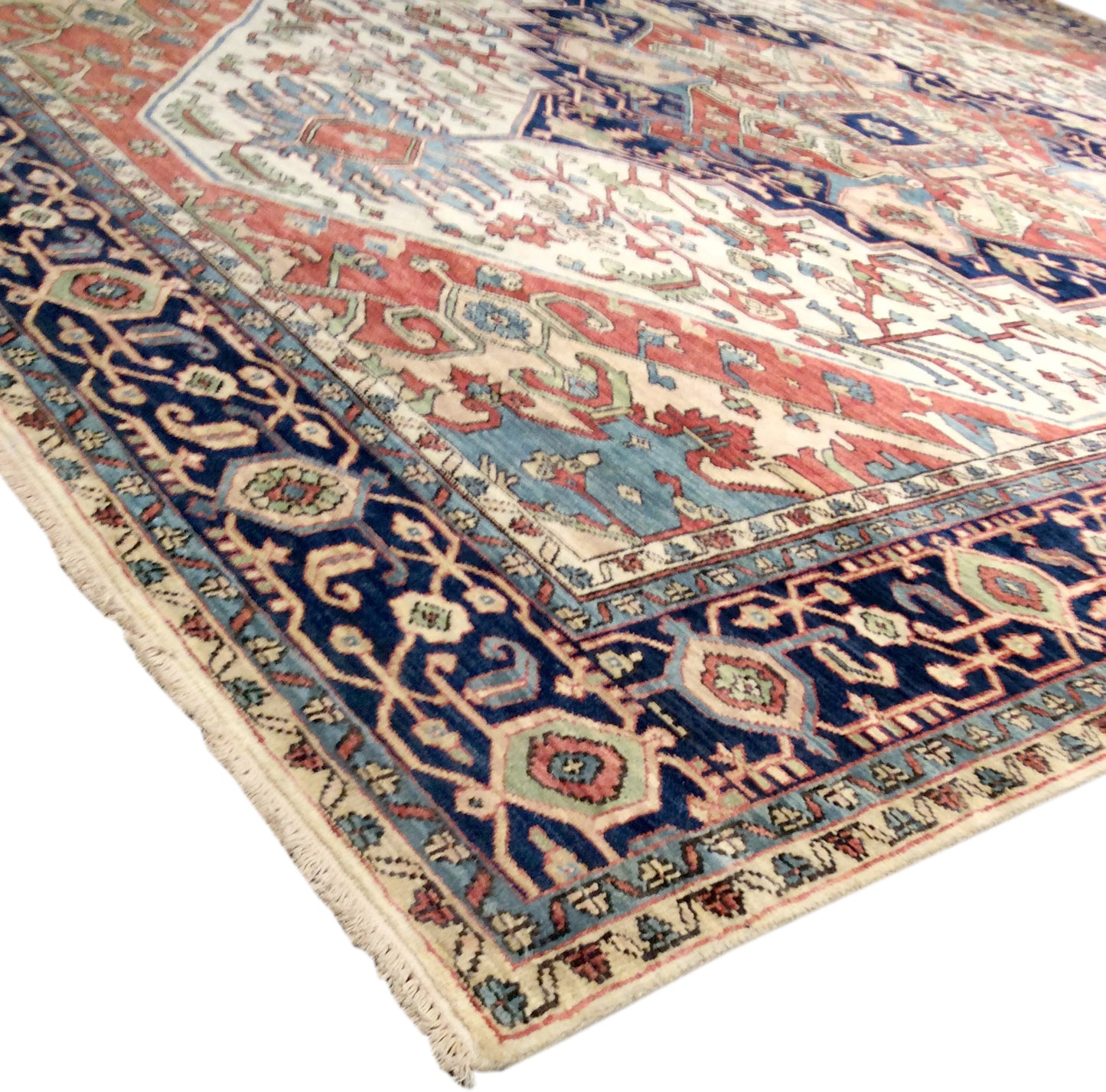 Pasargad Home Serapi Collection Hand-Knotted Ivory Wool Area Rug - 7'11" X 10'3"
