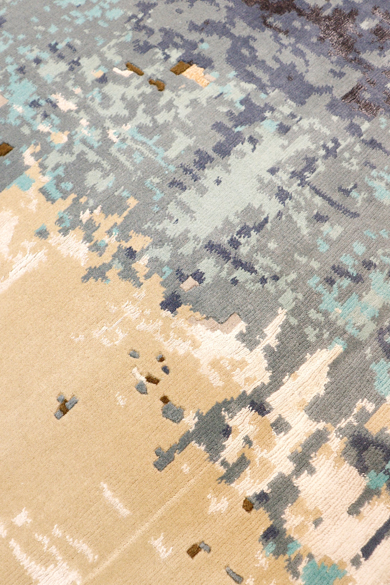 Pasargad Home Modern Collection Taupe Silk & Wool Area Rug 10'3" X 14'3"
