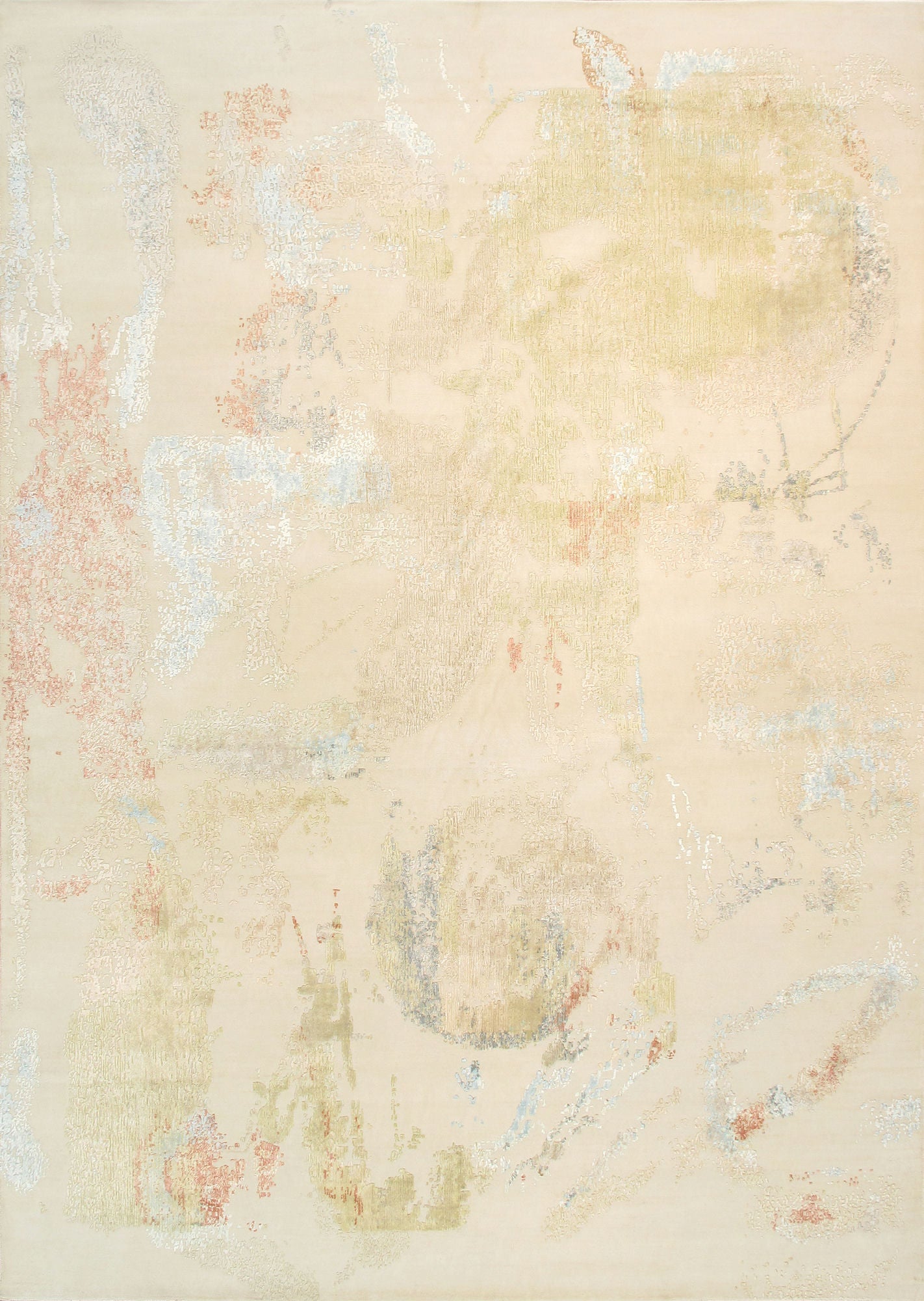 Pasargad Home Modern Collection Beige Silk & Wool Area Rug 10'1" X 14'2"