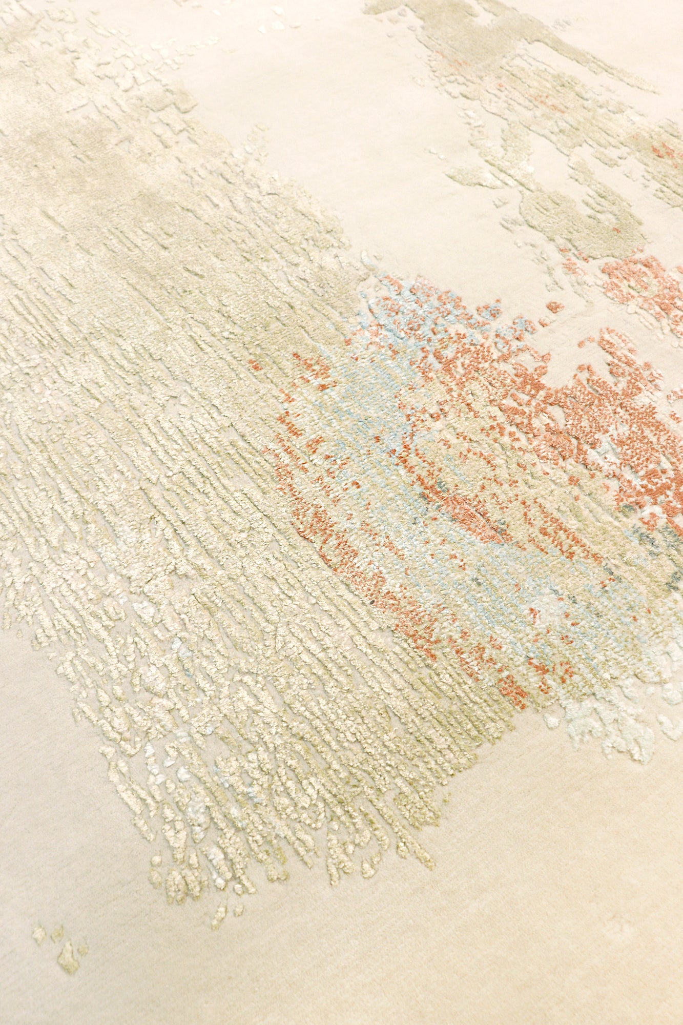 Pasargad Home Modern Collection Beige Silk & Wool Area Rug 10'1" X 14'2"