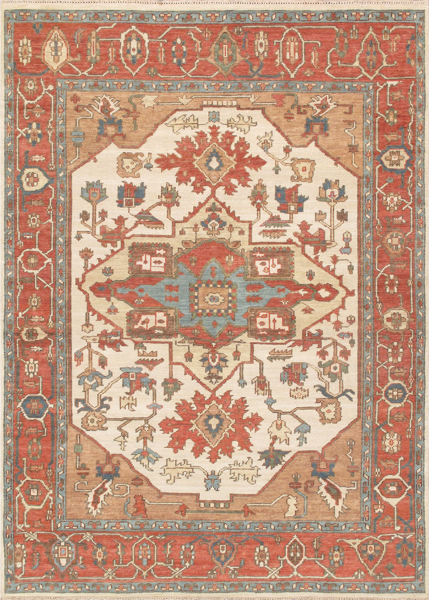 Pasargad Home Serapi Collection Ivory Wool Area Rug 11'8" X 14'10"