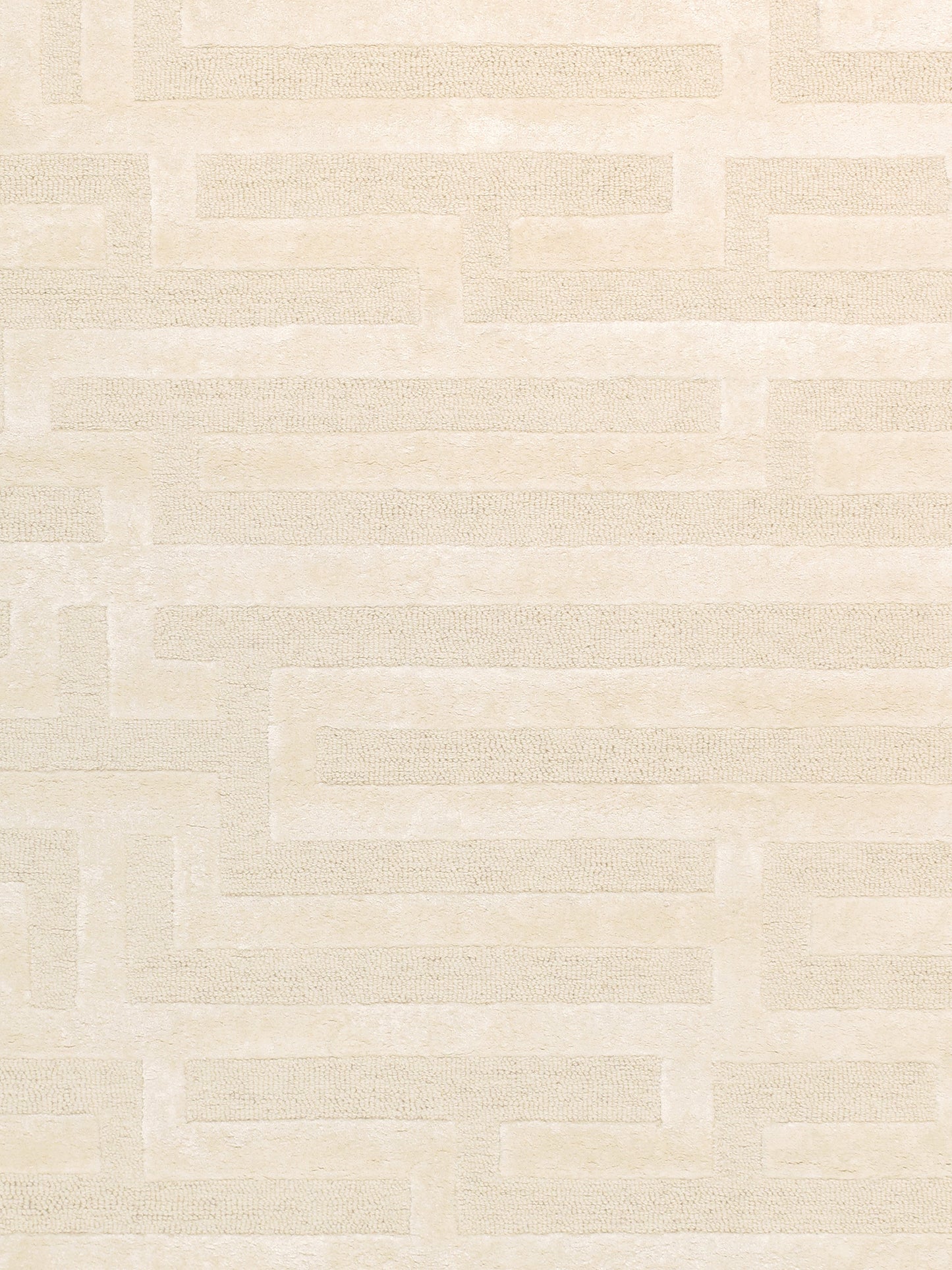 Pasargad Home Edgy Collection Ivory Bamboo Silk & Wool Area Rug 7'9" X 9'9"