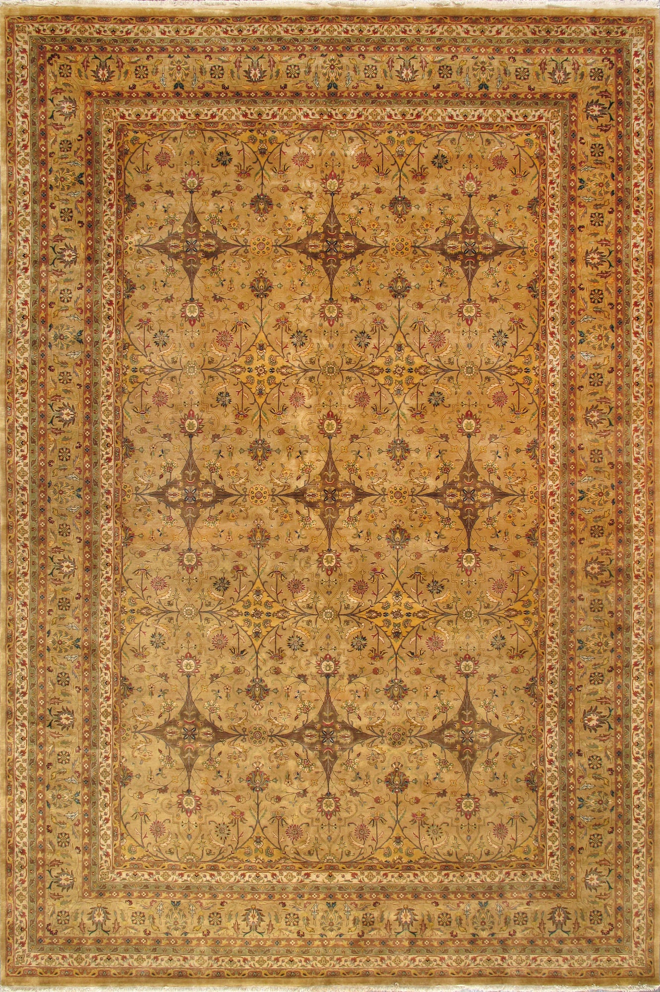 Pasargad Home Baku Collection Hand-Knotted Camel Wool Area Rug-11'9" X 17'8"
