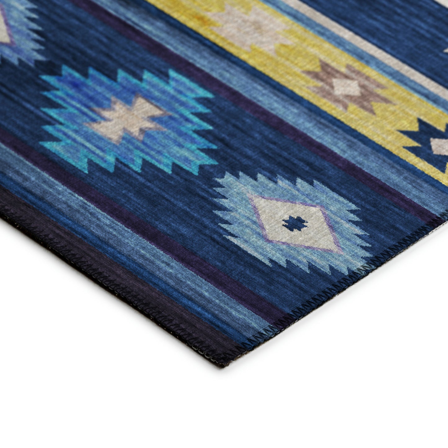 Indoor/Outdoor Phoenix PH4 Navy Washable 2'3" x 7'6" Runner Rug