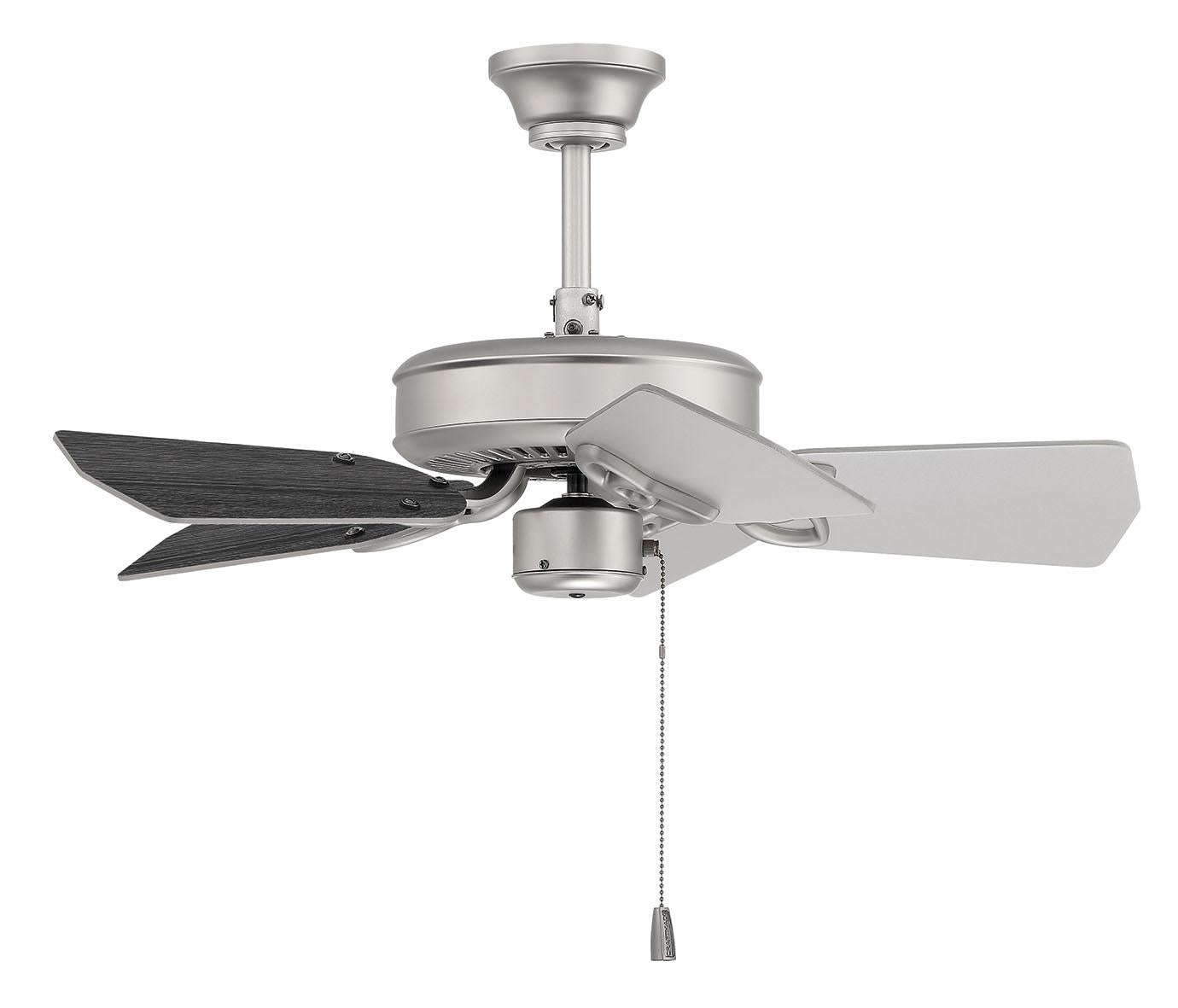 30'' Piccolo Ceiling Fan in Brushed Satin Nickel with Reversible Blades Included
