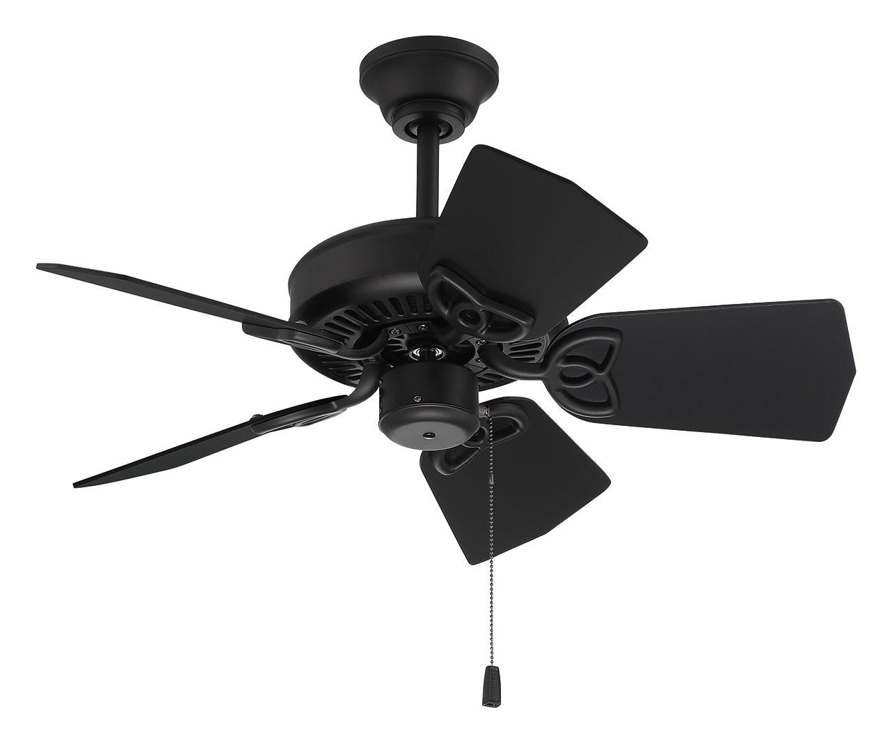 30" Piccolo Ceiling Fan in Flat Black with reversible blades included