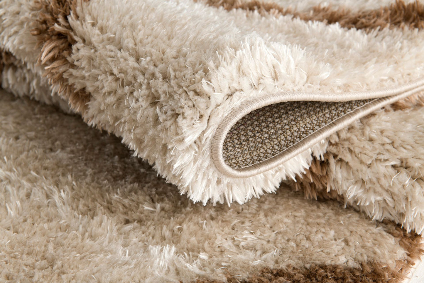 Plush-Shag Copper Diamond-Ls11107-Cream-7.10 X 10.6 Area Rug