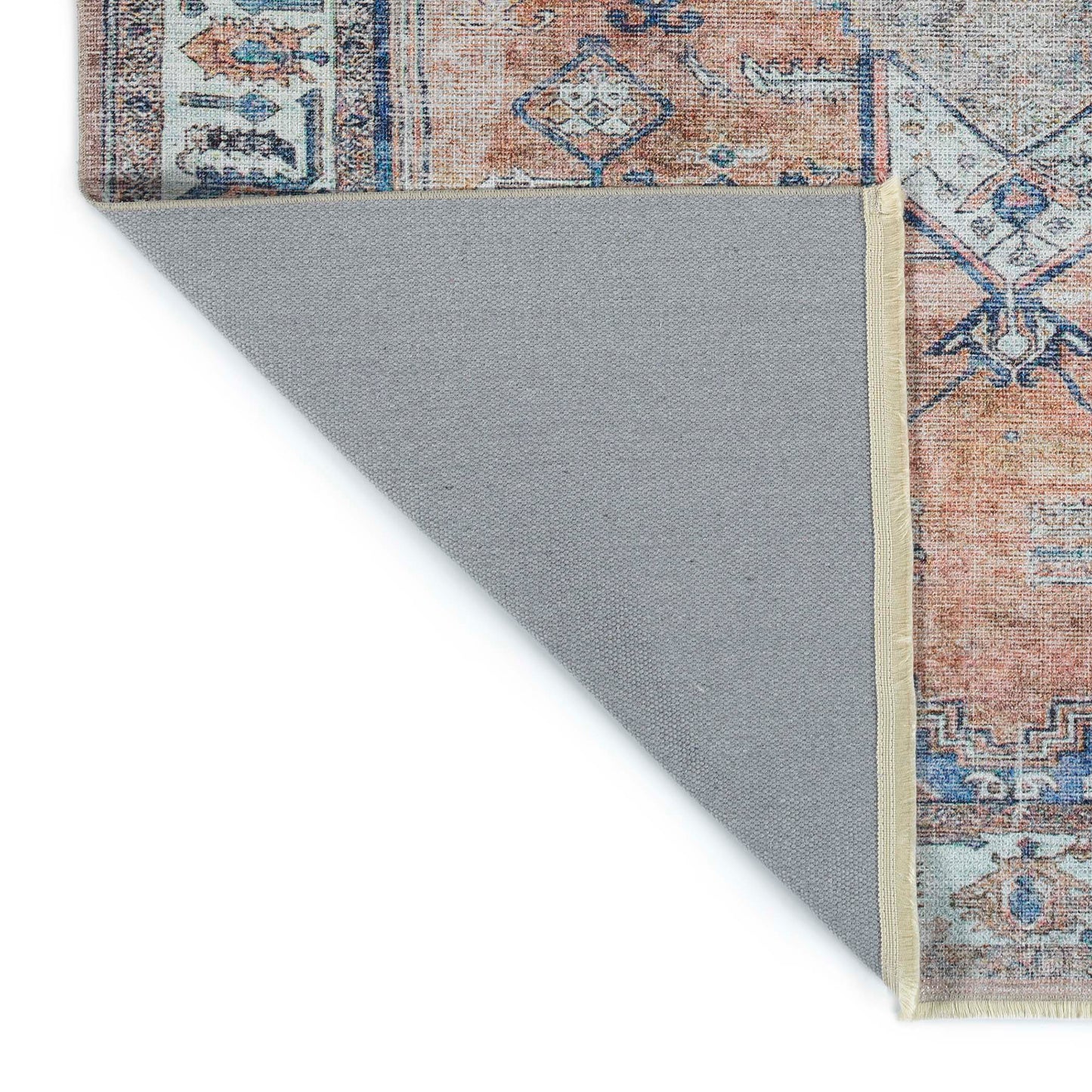 Kaleen Praia Collection Rust LtBlue Runner 2'7" x 9'