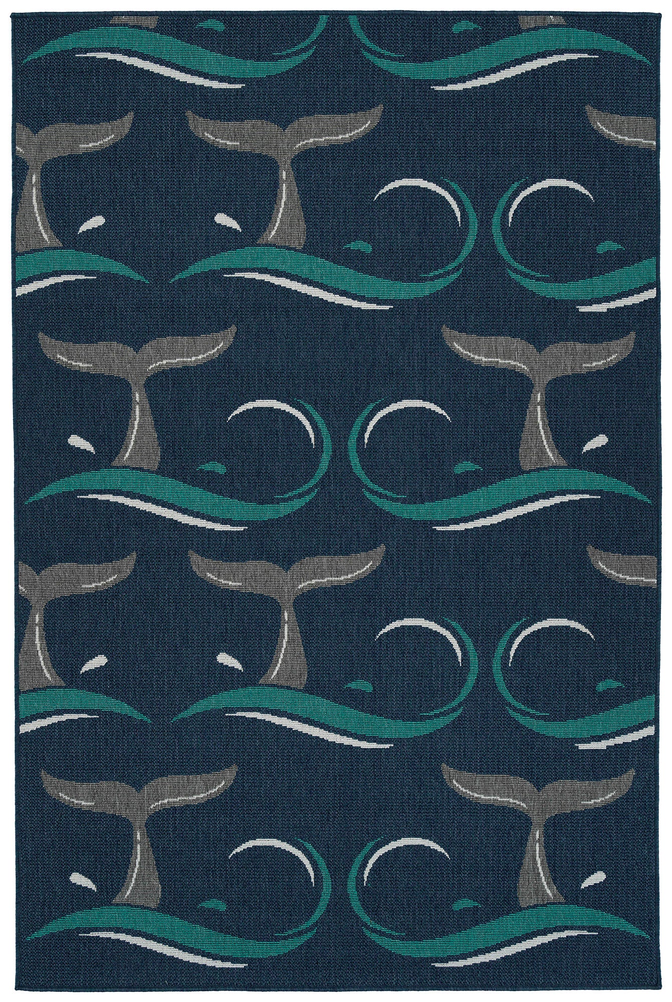 Kaleen Puerto Collection Blue Navy Throw Rug 1'9" x 3'