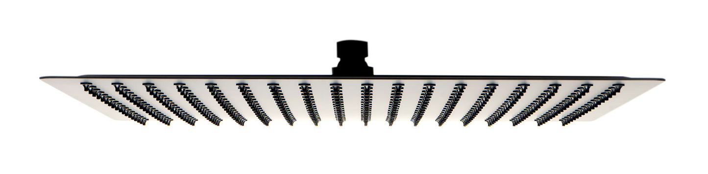 ALFI brand Matte Black Stainless Steel 16" Square Ultra-Thin Rain Shower Head