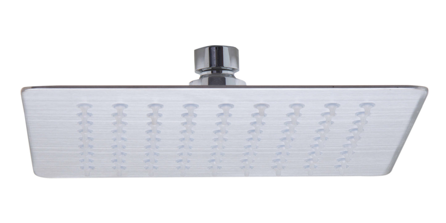 ALFI brand Solid Brushed Stainless Steel 8" Square Ultra Thin Rain Shower Head