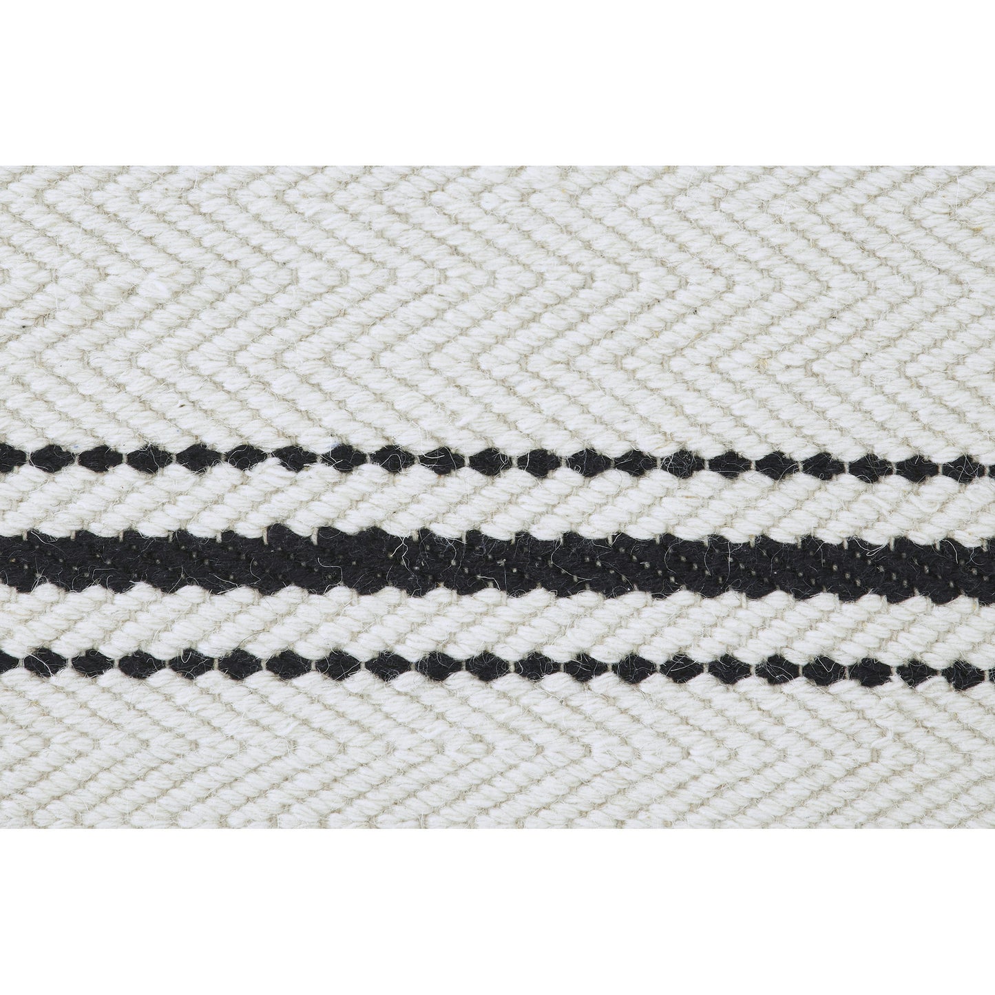 Alice Ivory/Black Hand Woven Wool Rug (24X39)