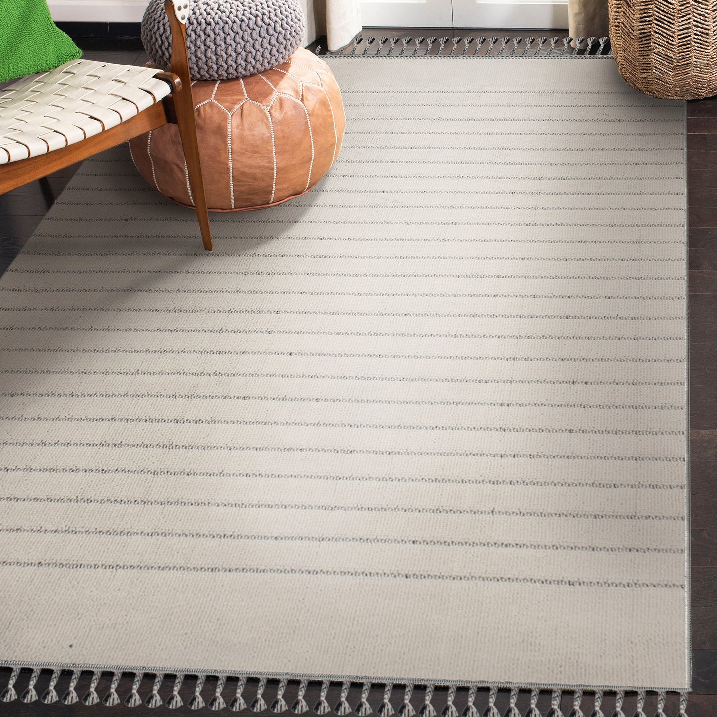 Ambrose Rectangle Ivory/Grey Indoor Rug 3'28" X 4'92" Ft
