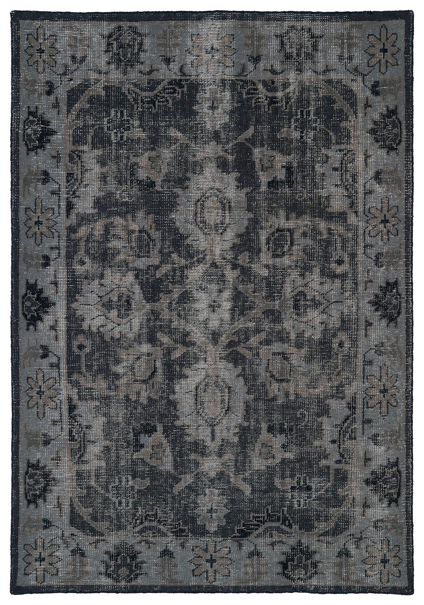 Kaleen Restoration Collection Black Midnight Area Rug 5'6" x 8'6"