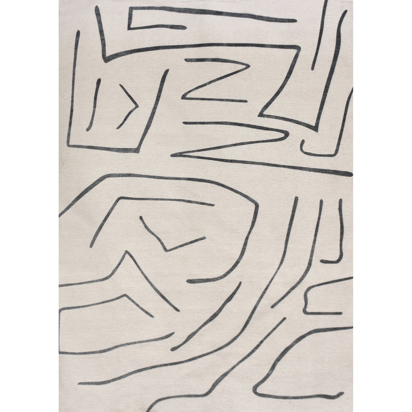Fallon Rectangle Ivory/ Charcoal Indoor Rug 3'28" X 4'92" Ft
