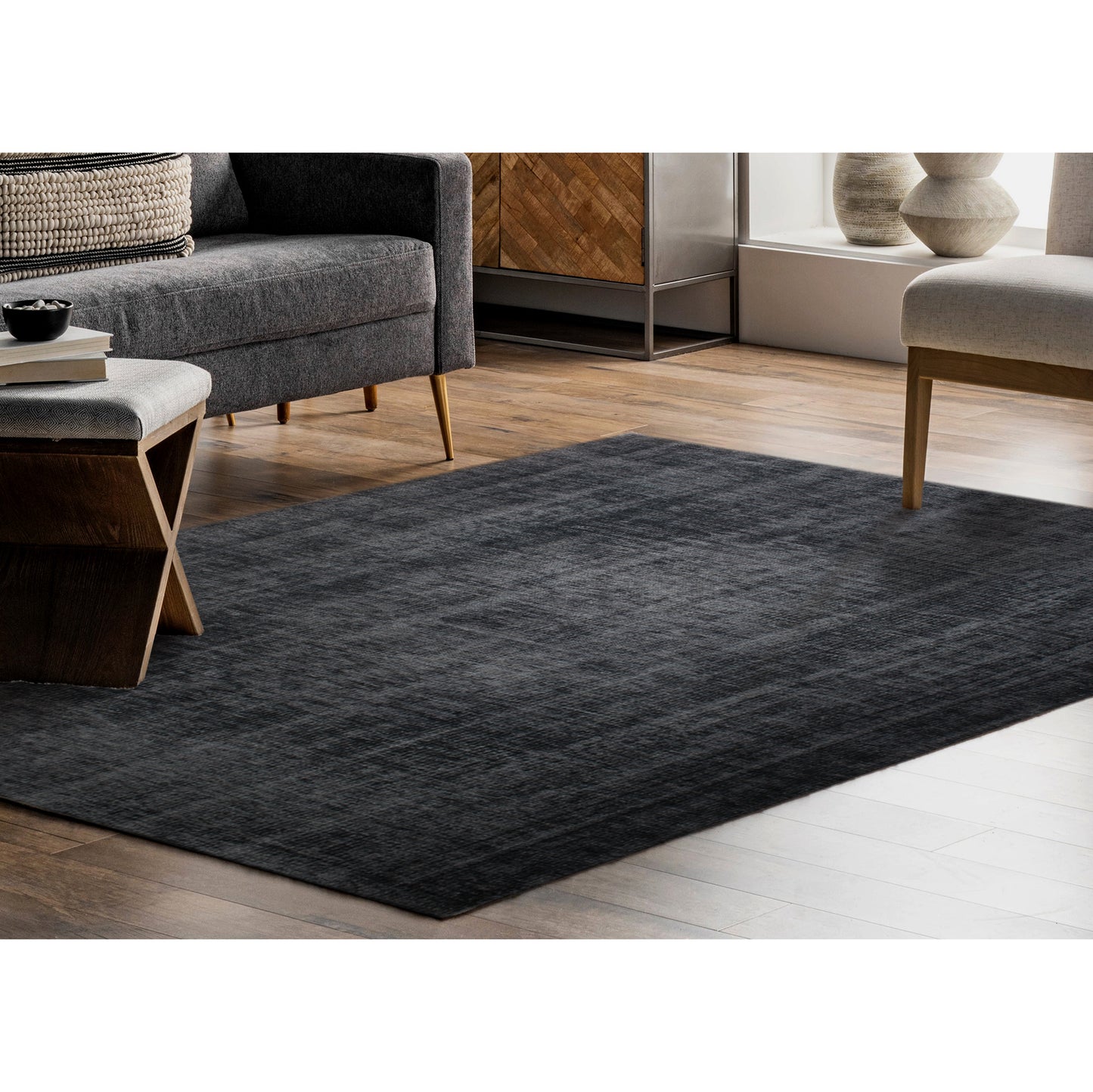 Fallon Rectangle Charcoal Indoor Rug 2'6" X 10 Ft