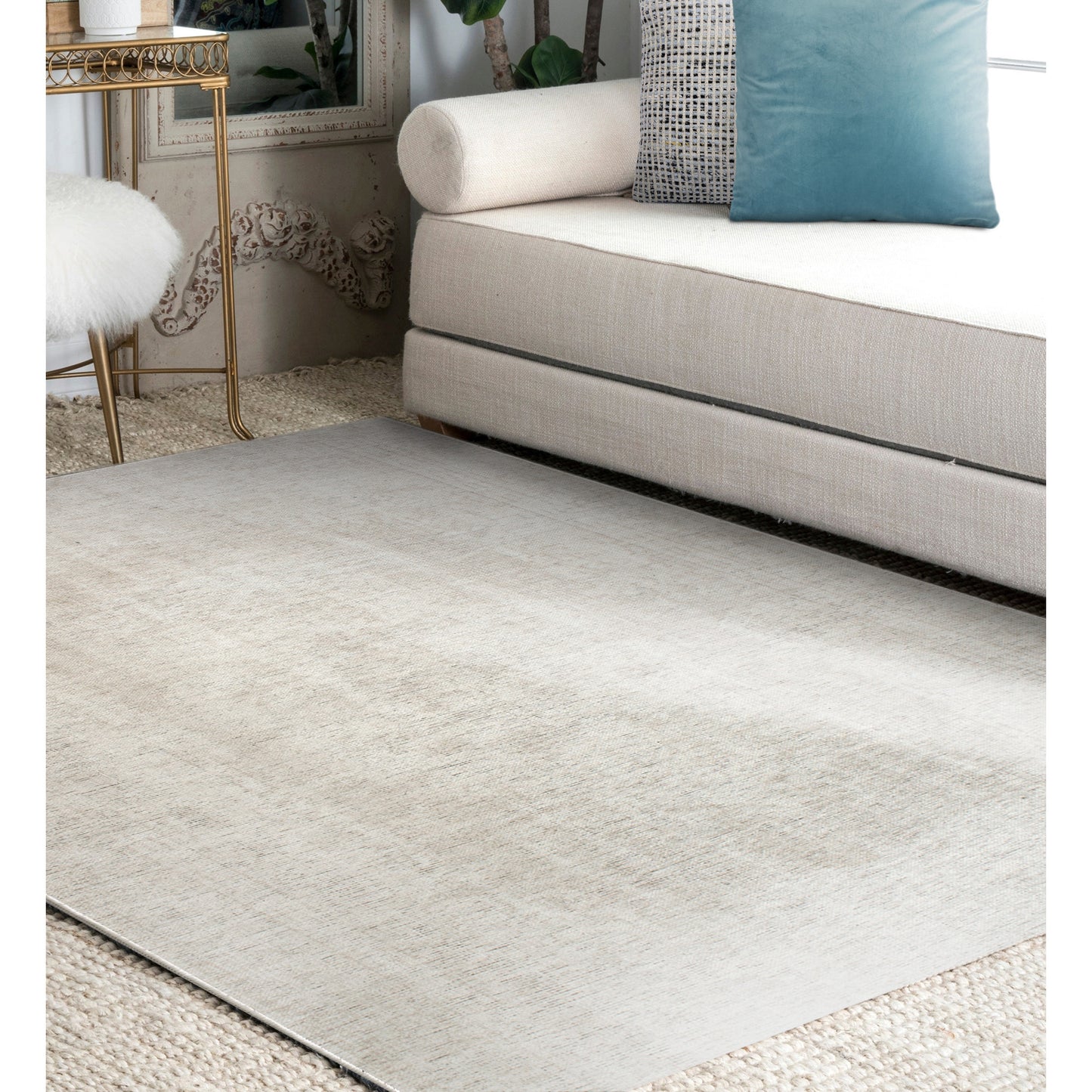 Fallon Rectangle Light Cream Indoor Rug 5'25" X 7'21" Ft