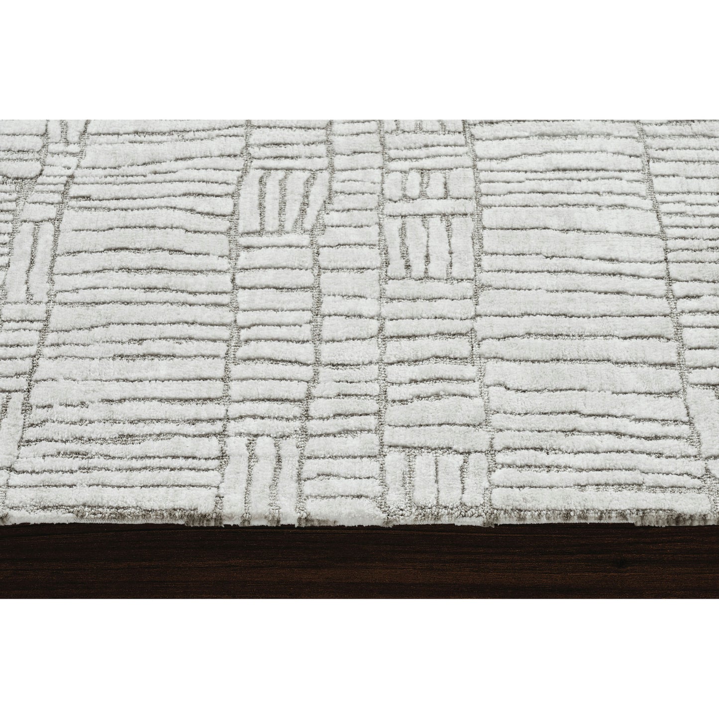 Hazel Ivory/Sand Machine Knitted Micro Polyester Rug (39X59)